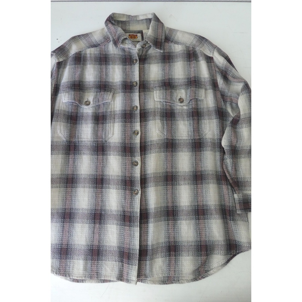 Route 66 Womens Plaid Flannel Shirt Cotton Button Down Large Vintage Y2K Retro